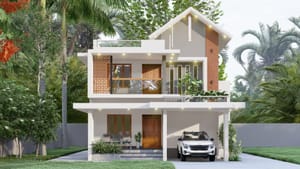 A 3BHK Kerala design house plan integrates traditional architectural elements